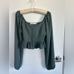 Altar’d State Greenish-Blue Long-Sleeve Top